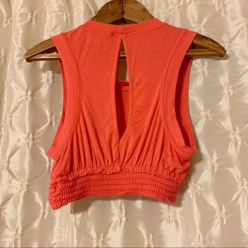 Free People Beach Morningside Crop Tank Top Bright Pink